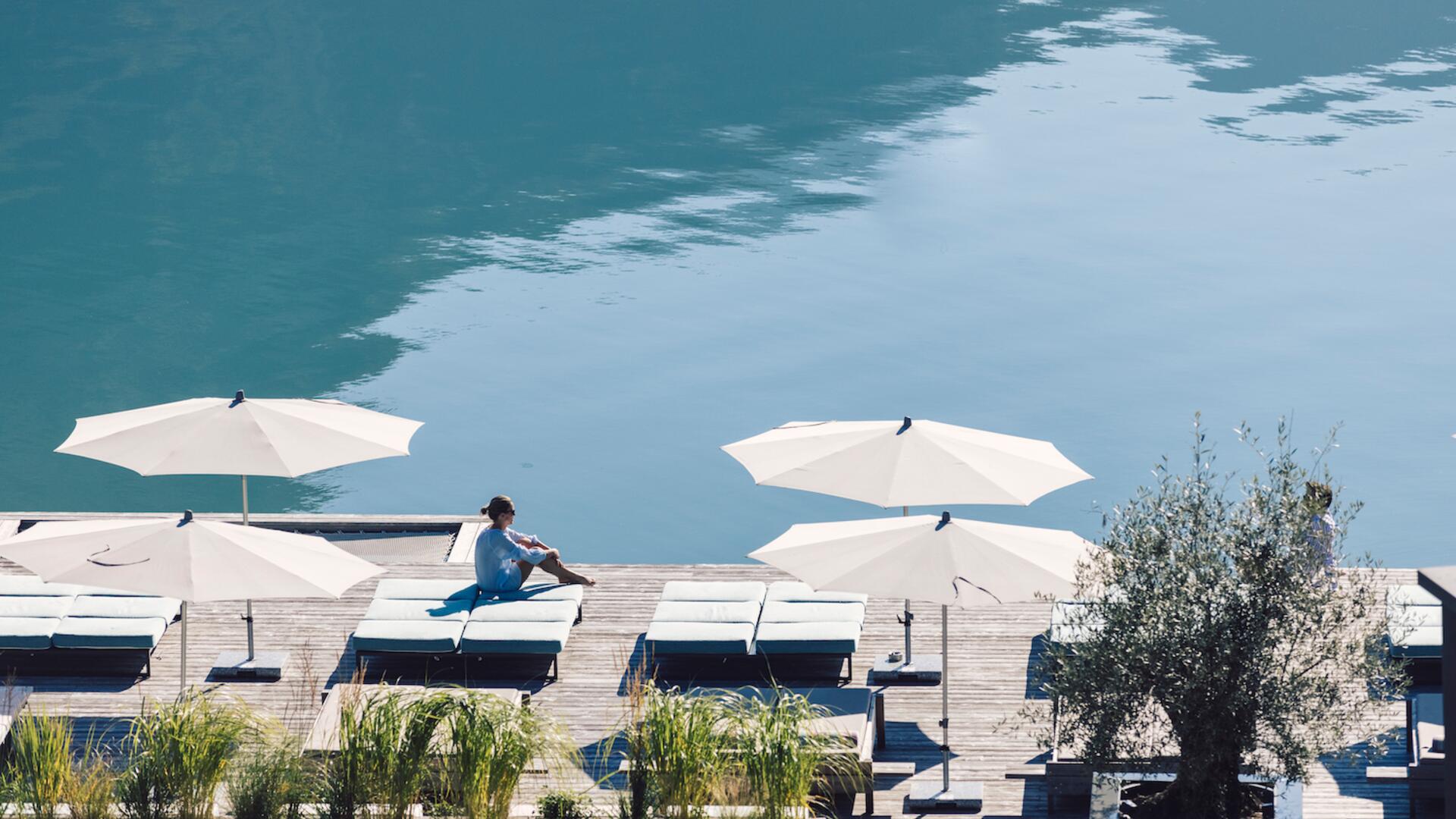 bathing jetty hotel Einwaller at Lake Achensee