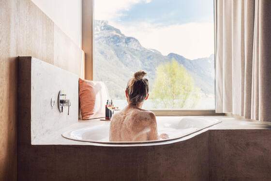 Badewanne im Hotelzimmer am Achensee