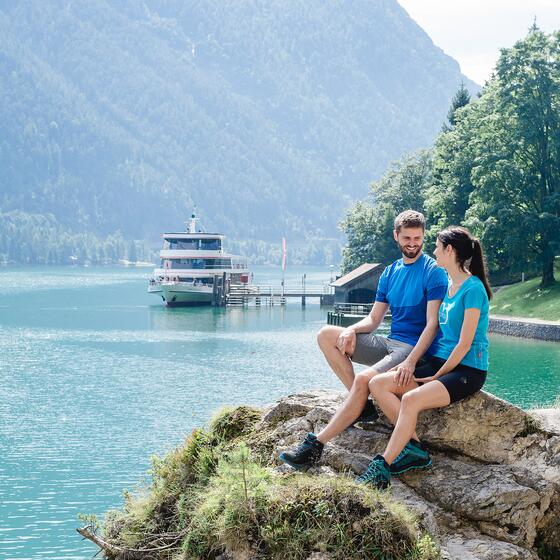 hiking couple at Lake Achensee