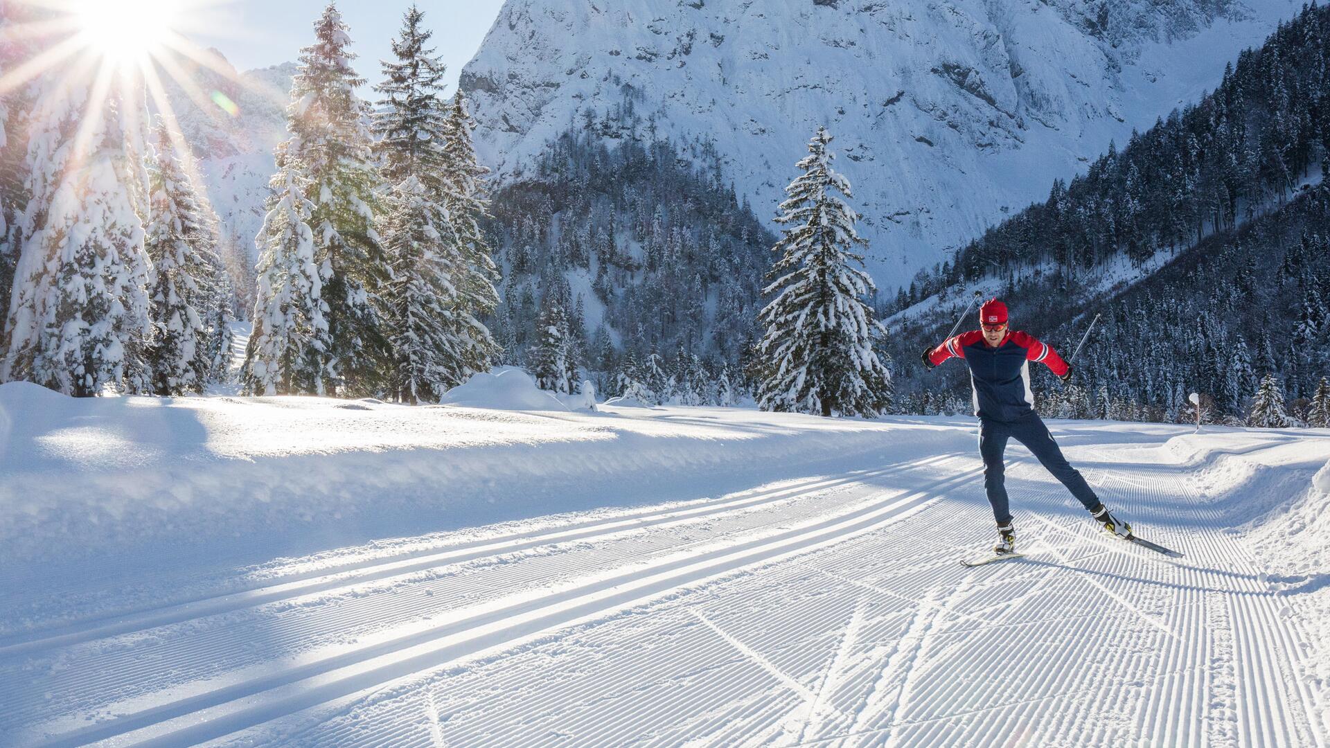cross-country skiing on holiday in Pertisau
