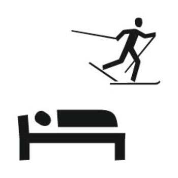 cross-country skiing and bed logo